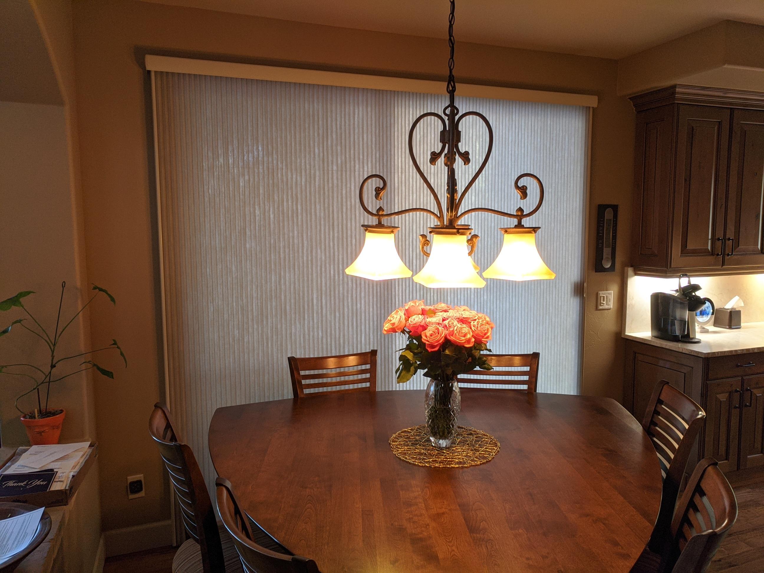 Vertical Cellular Shades in Lone Tree, a great window covering choice for sliding doors