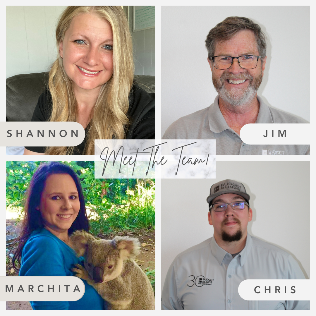 Meet the Owners and Team - Head over to our website to meet the fresh faces of Budget Blinds of Rockwall, Terrell, and Greenville, and get reaquainted with original super star team too! Our team is with you through every step of the way - from measure to install - we have your covered! Book a consul