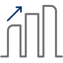 Uptrend bar graph icon.