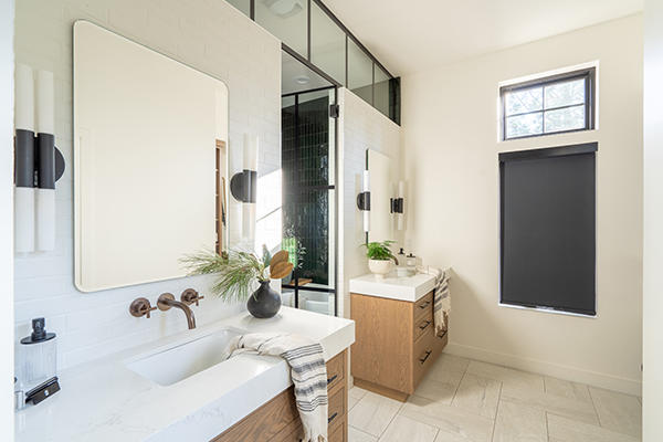 Add privacy to your bathroom with a roller shade