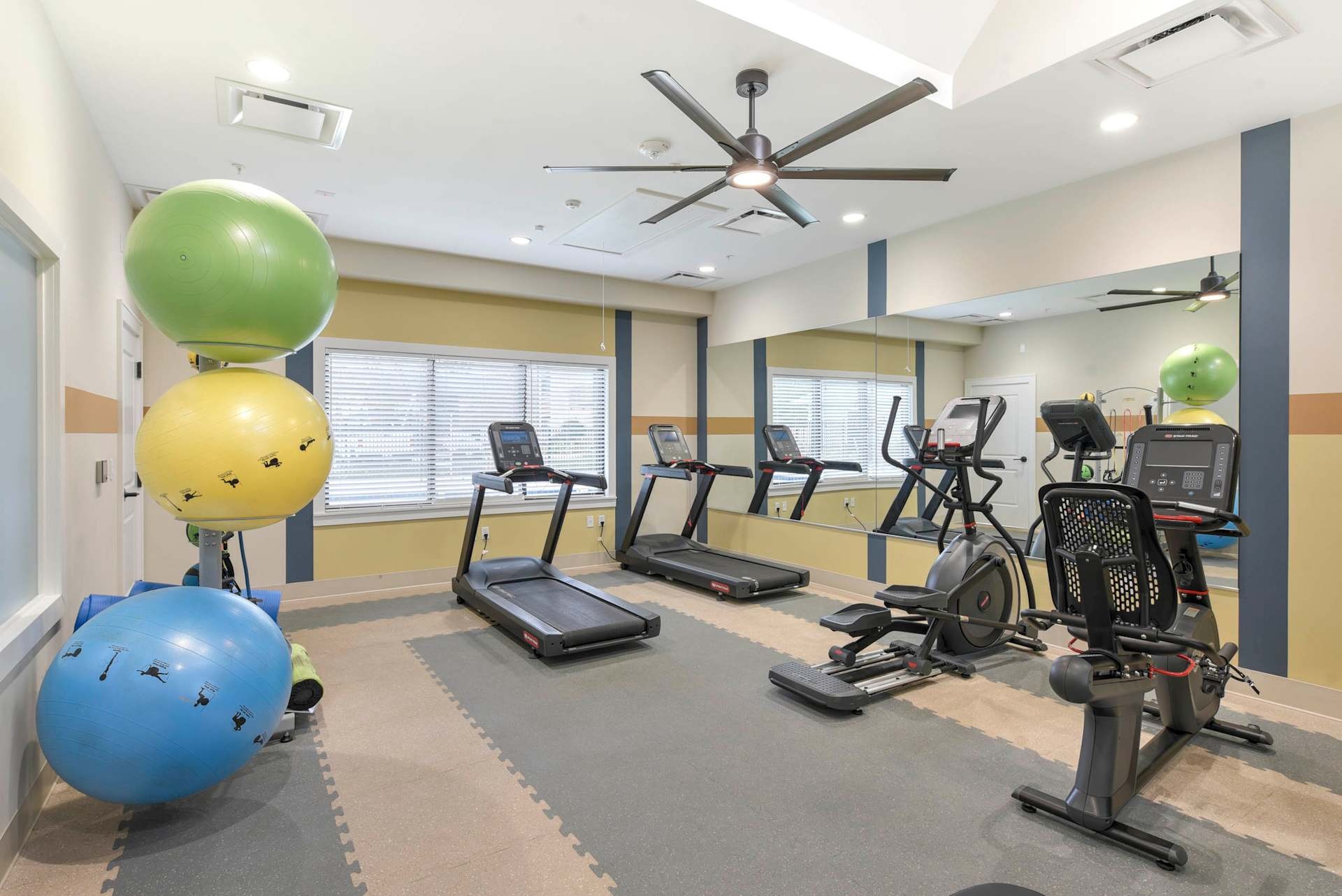 Fitness center with natural light
