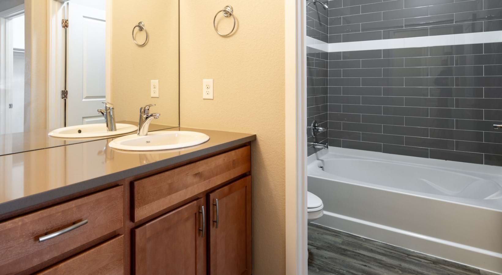 Bathroom Vanity and Tub/Shower at Kipling Commons Apartments