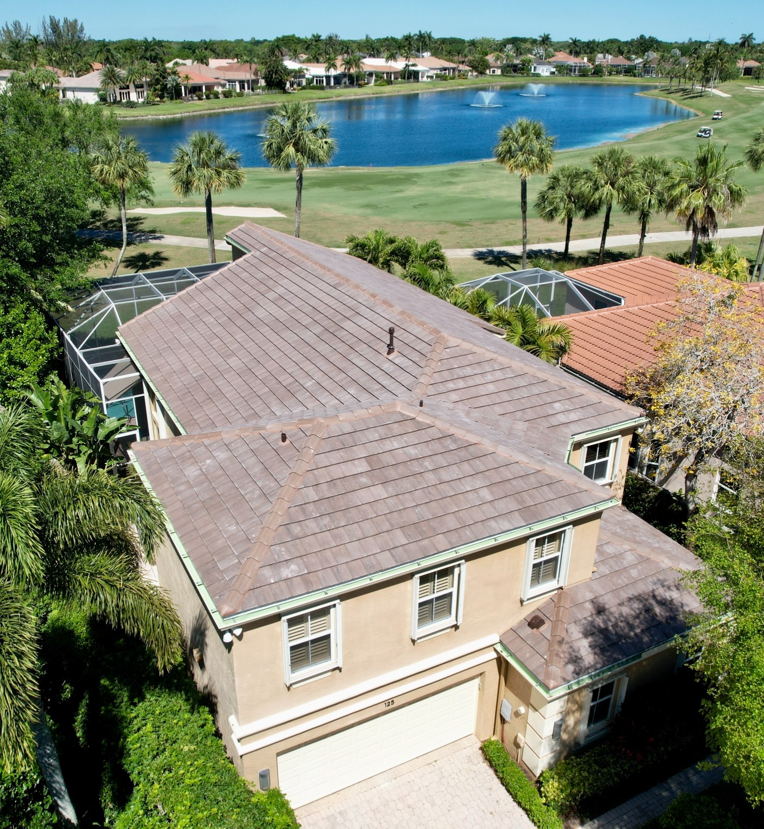 Roof replacement complete! This flat tile color from Eagle is called Arcadia Canyon Brown.
