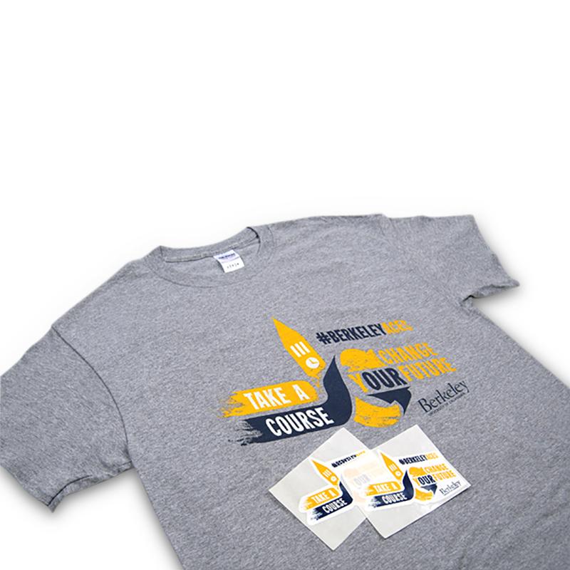 T-shirt for UC Berkeley. Branded apparel by PLC Print.