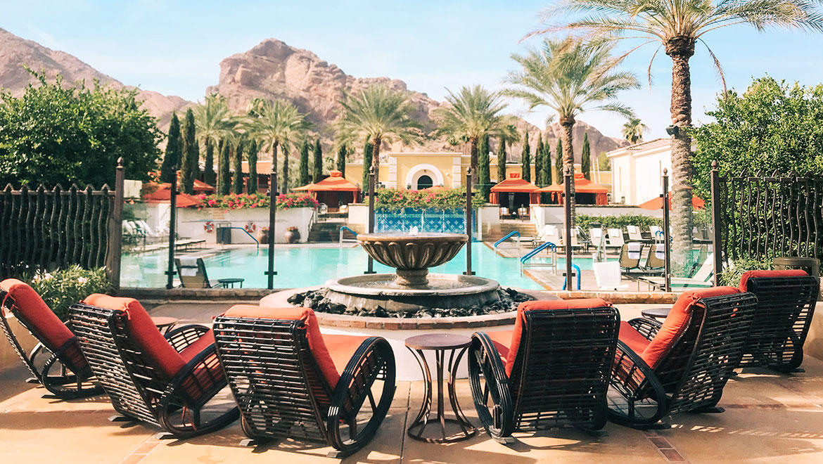Poolside seating - Omni Scottsdale Resort & Spa at Montelucia