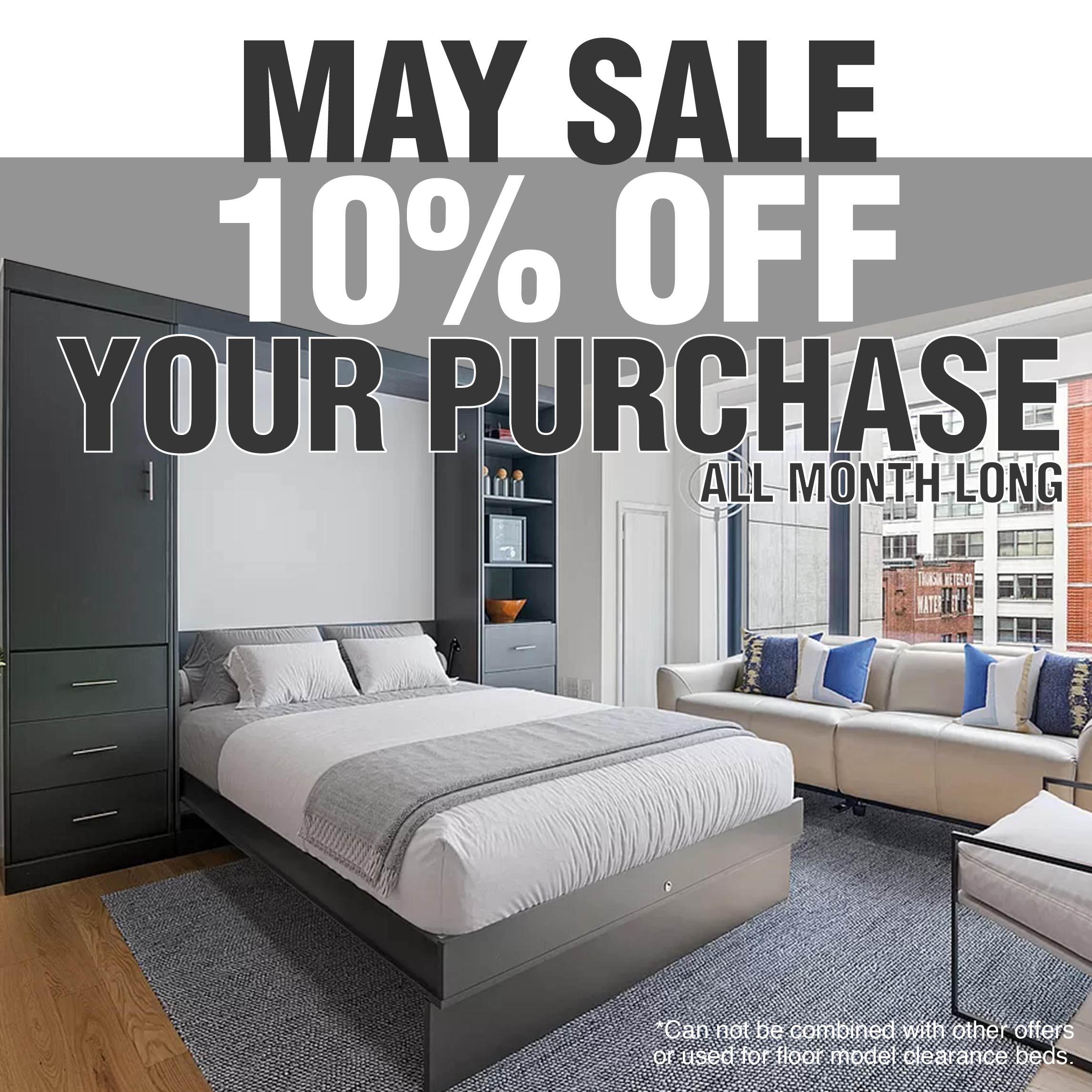 May 2024 Sale! Get 10% OFF your Purchase of any New Wall bed or Murphy Bed Purchase!