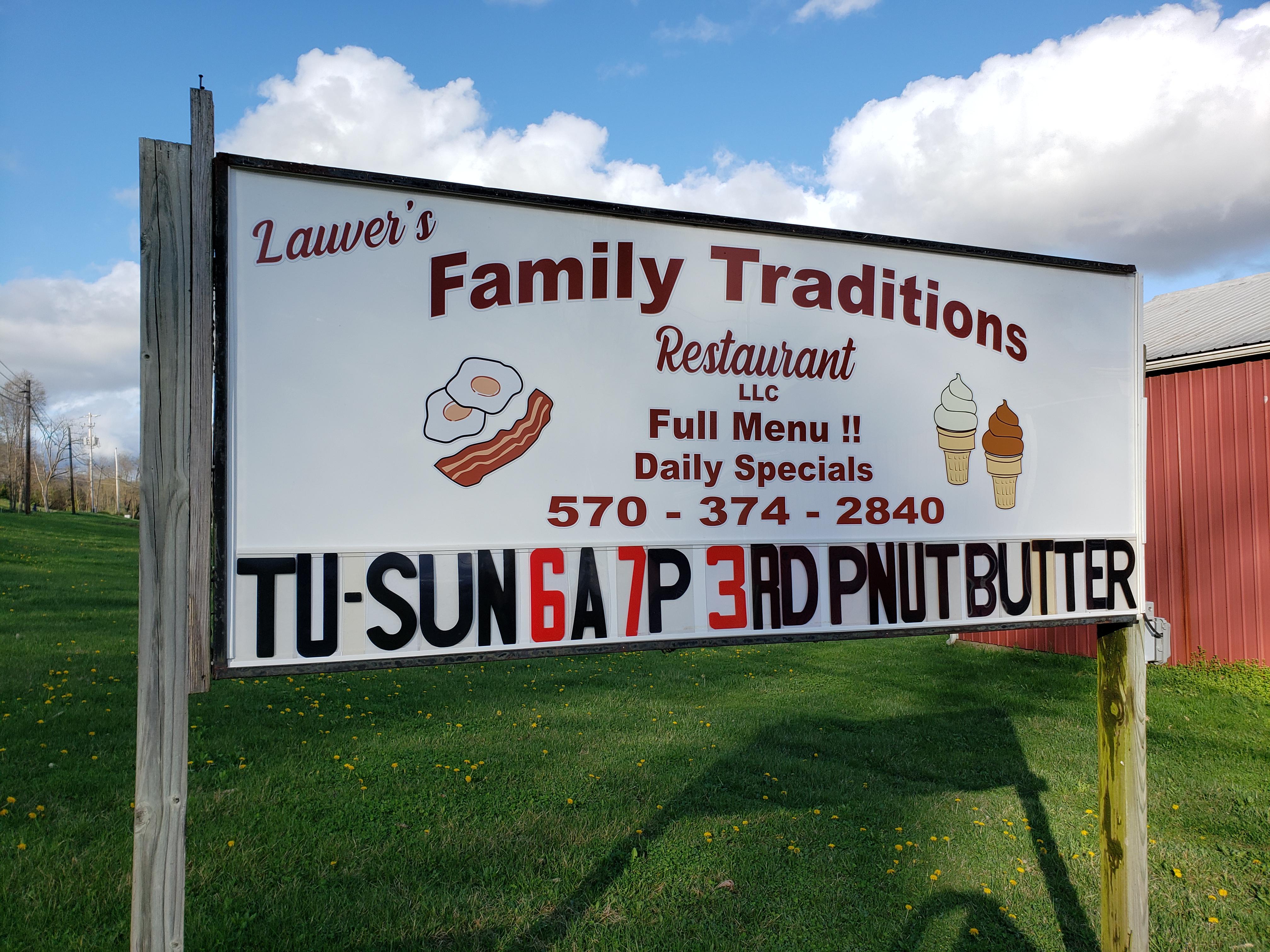 Lauver's Family Traditions Restaurant 3294 Main Street Port Trevorton