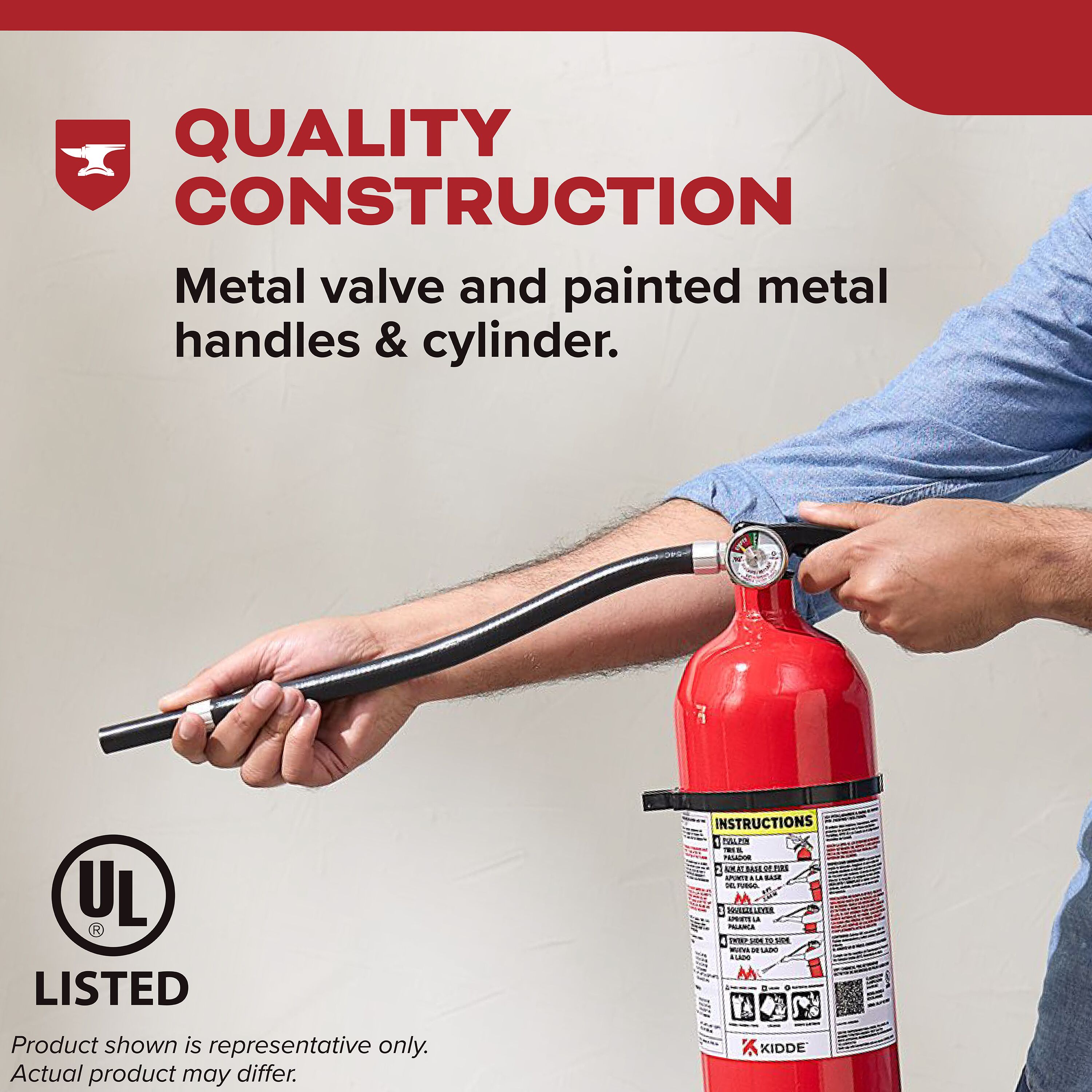 White Living Area Fire Extinguisher FX210W | Kidde