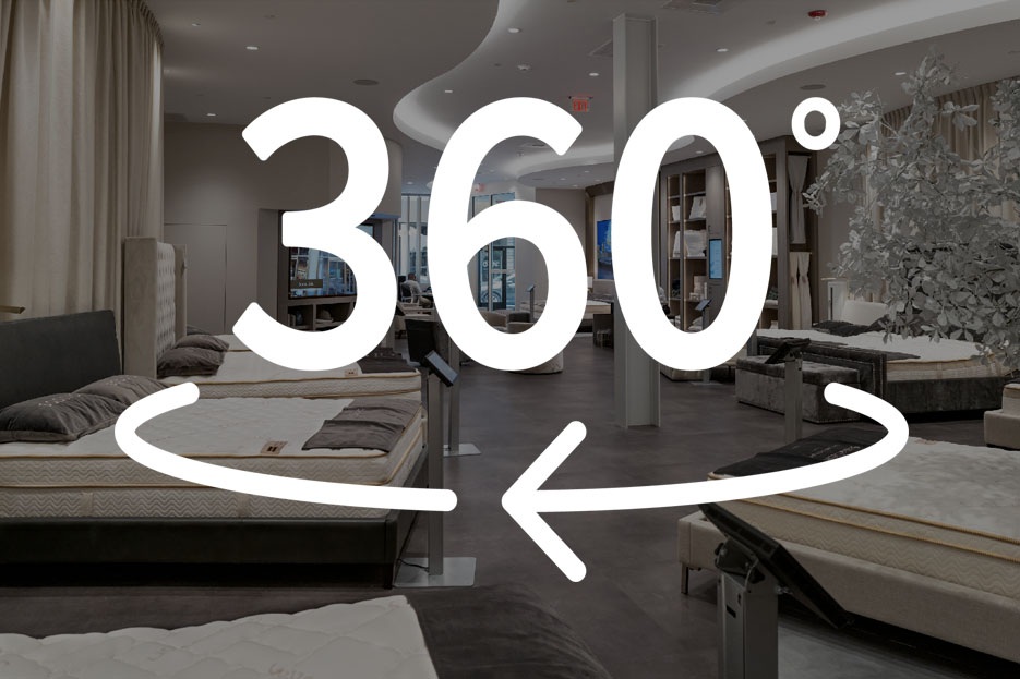 Interactive 3D virtual tour of the Saatva Viewing Room in Philadelphia, Pennsylvania.
