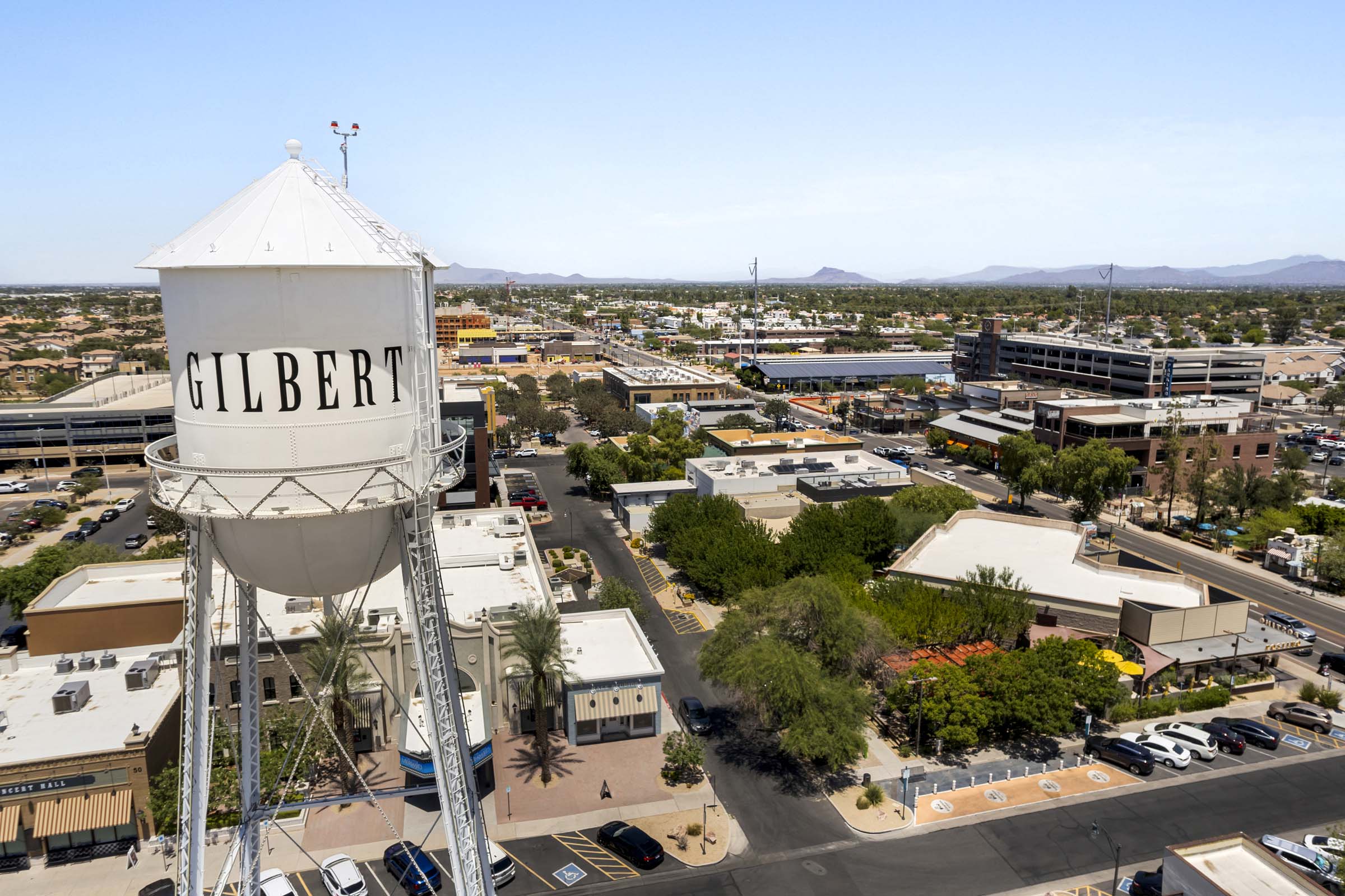 Gilbert water tower at downtown Gilbert near Camden Gilbert apartments in Gilbert, AZ 