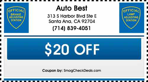 $20 OFF Brakes and Lamp inspection Coupon in Santa Ana