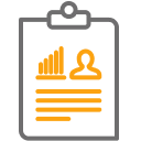 Clipboard report icon.