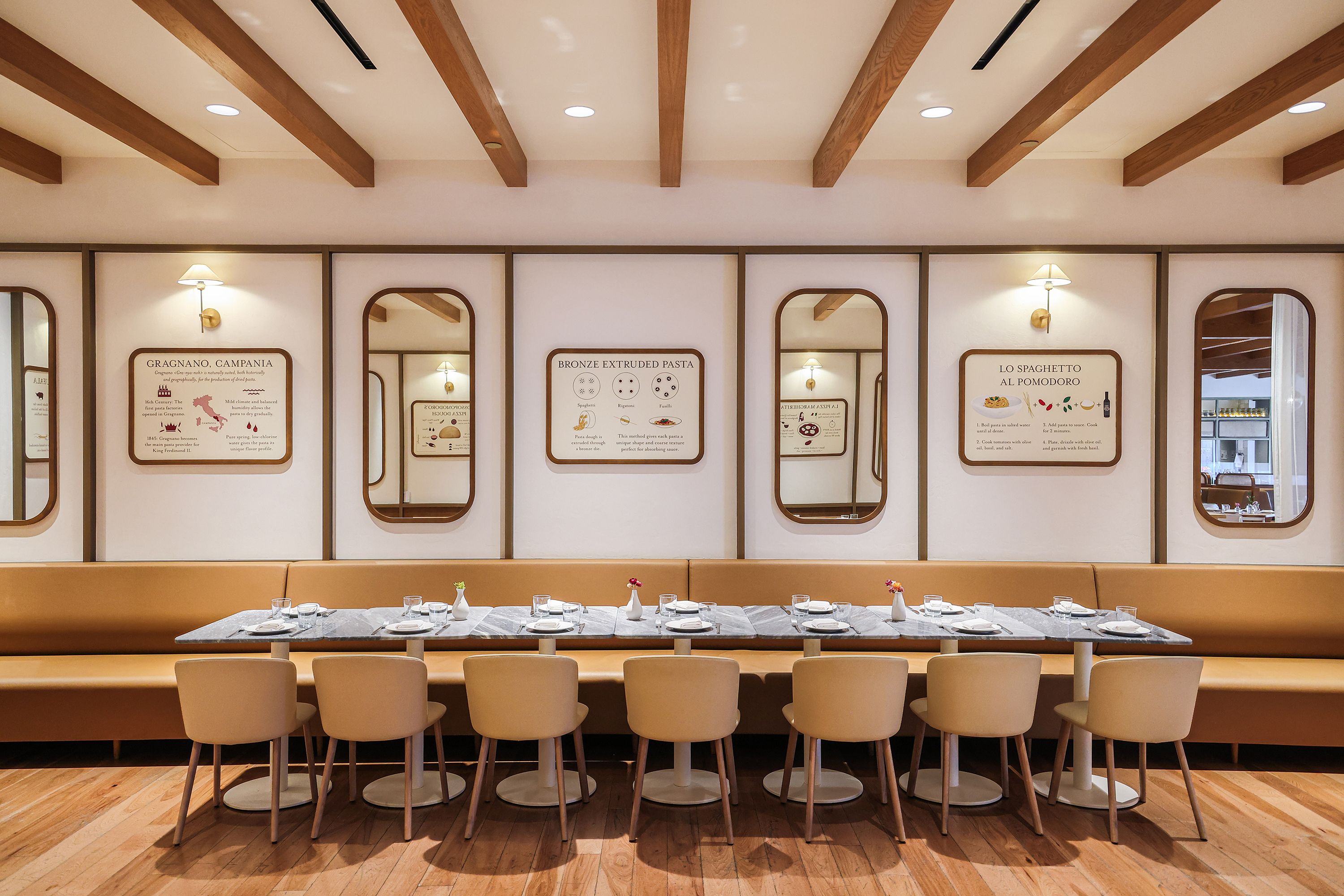 A table set up in the Private Dining Room
