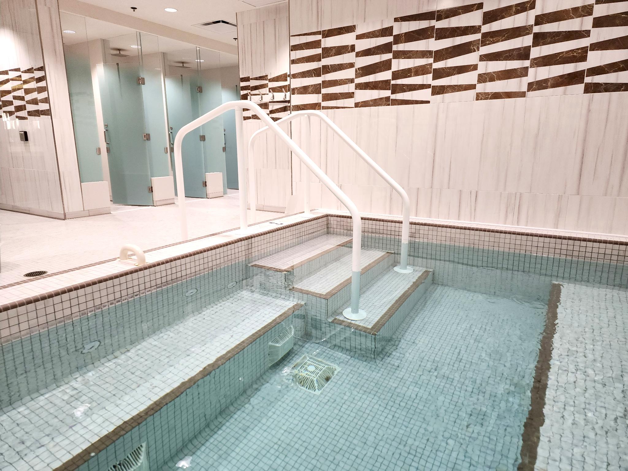 Salt water soaking pool located within the spa facilities