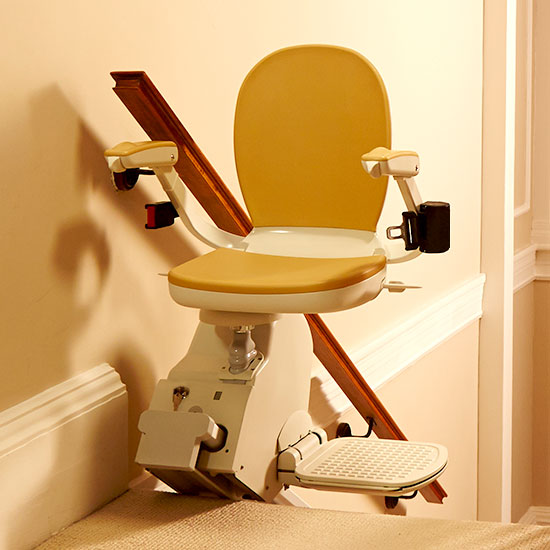 Surplus Acorn 130 Seat Chair Stairlifts are 1/2 OFF REG. PRICE at Surplus Stair Lifts.  The Acorn 130 is the most reliable straight rail stairlift on the market.  Available with flip-up and outdoor models.