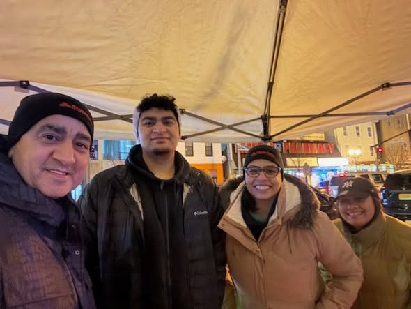 Great time with friends and neighbors at the community tree lighting! Even a visit from the man of the hour, SANTA, in his red "sleigh"!!