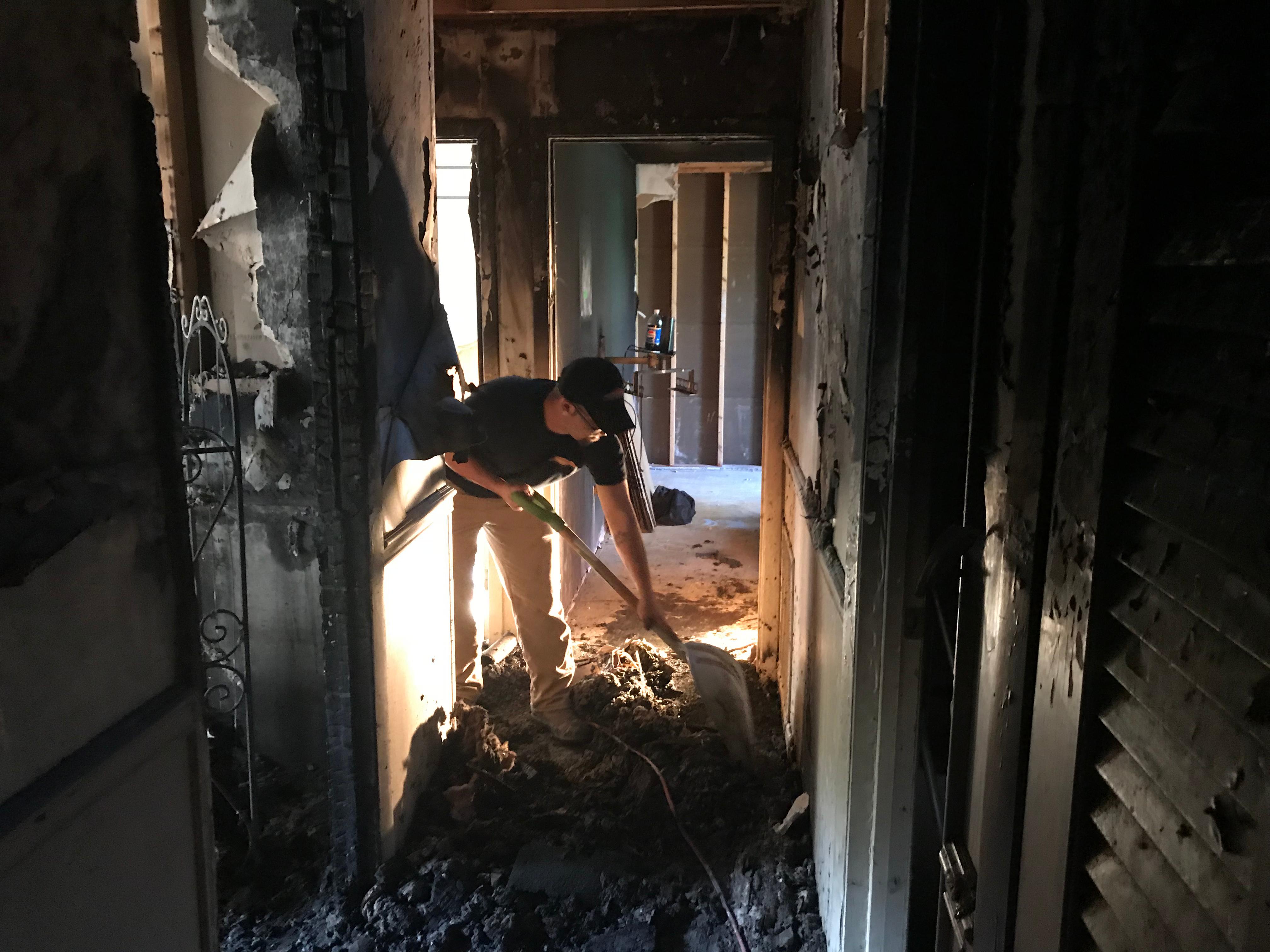 When this home had a fire, we cleaned up the damage!