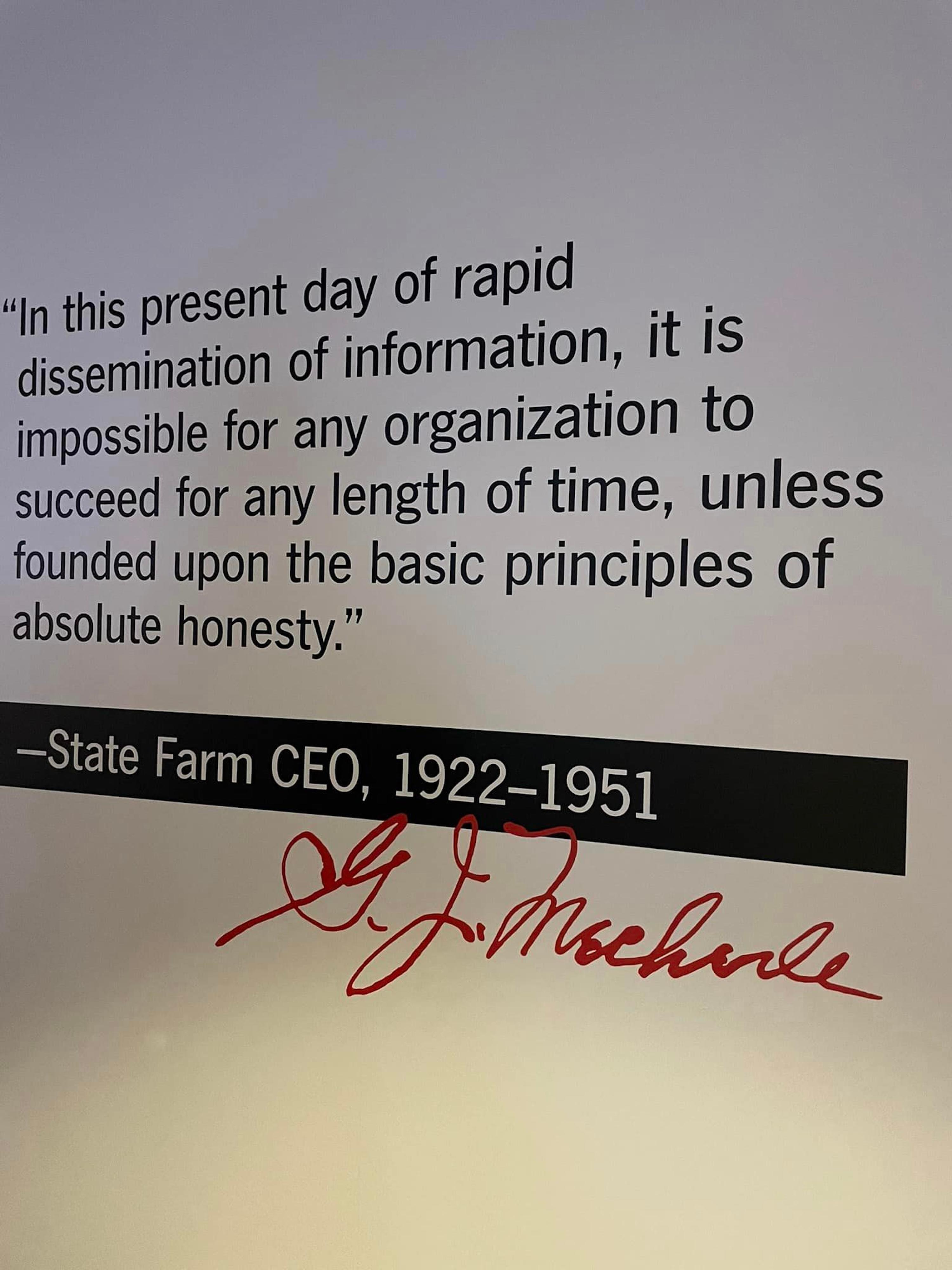 We had the great privilege of visiting State Farm headquarters. It started with a tour of our company’s museum and history lesson, and then we met with a few amazing team leaders. Over 100 years of innovation and serving our neighbors, and we are only getting started!