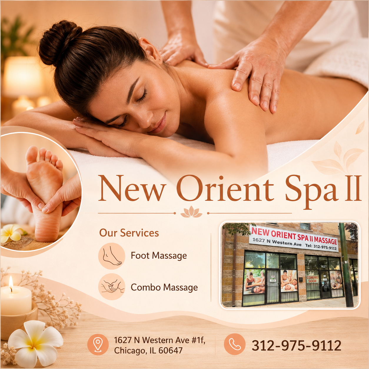 Massage techniques are commonly applied with hands, fingers,
elbows, knees, forearms, feet, or a device.
The purpose of massage is generally for the treatment of
body stress or pain.