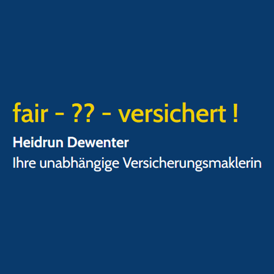 Logo fair - ?? - versichert ! Heidrun Dewenter