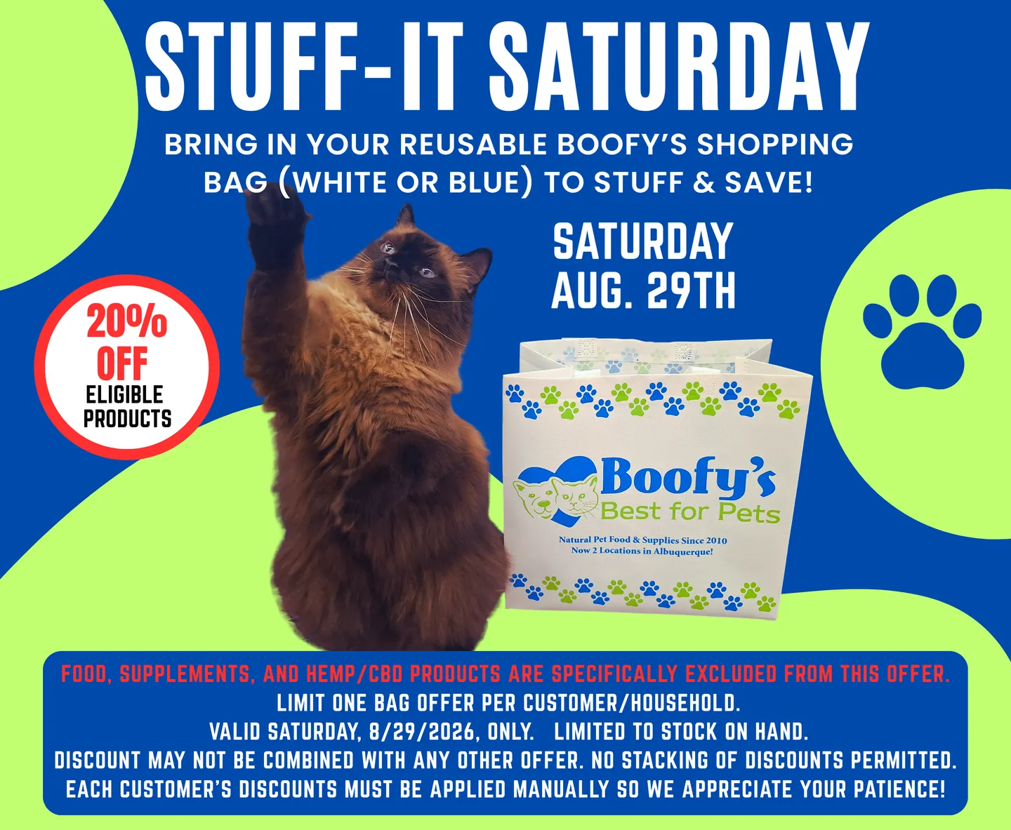 Image of Local Pet Event Stuff-It Saturday! Reusable Shopping Bag Savings Event Nearby