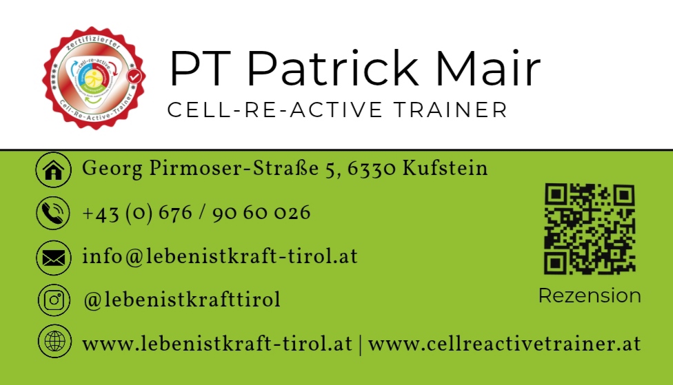 Physiotherapeut und Cell-Re-Active Trainer Patrick Mair, Georg Pirmoser-Straße 5 in Kufstein