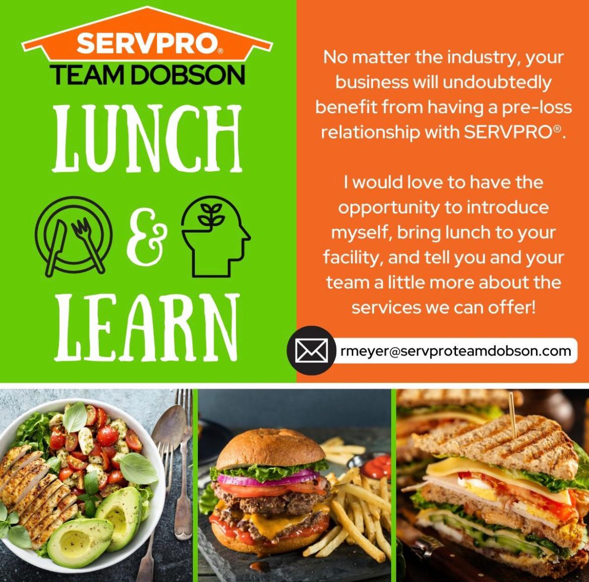 SERVPRO offers free lunch and learns to businesses in our community.