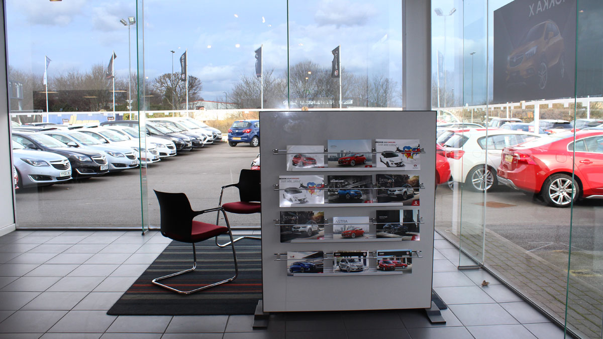 Vauxhall catalogues in the Nottingham showroom Evans Halshaw Vauxhall Nottingham Nottingham 01159 885500