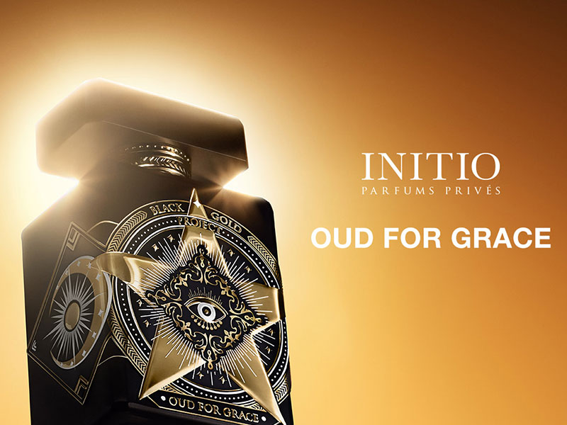 Bild zu Neu bei GALOP Parfum: Oud for Grace von Initio Parfums Privés aus dem Black Gold Project. Kein dunkler, schwerer Oud, sondern ein moderner: Bergamotte und schwarzer Pfeffer öffnen frisch und würzig, im Herzen treffen Praliné und Oud auf edle Hölzer, die Basis aus Vanille, Sandelholz, Zedernholz und Guajakholz macht den Duft weich und warm.