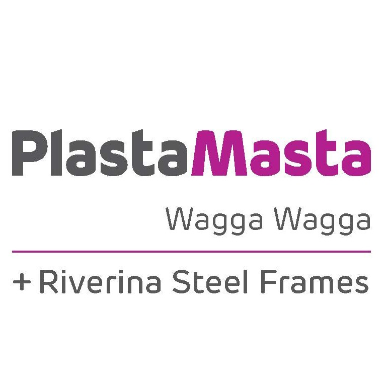 PlastaMasta Wagga + Riverina Steel Frames Logo