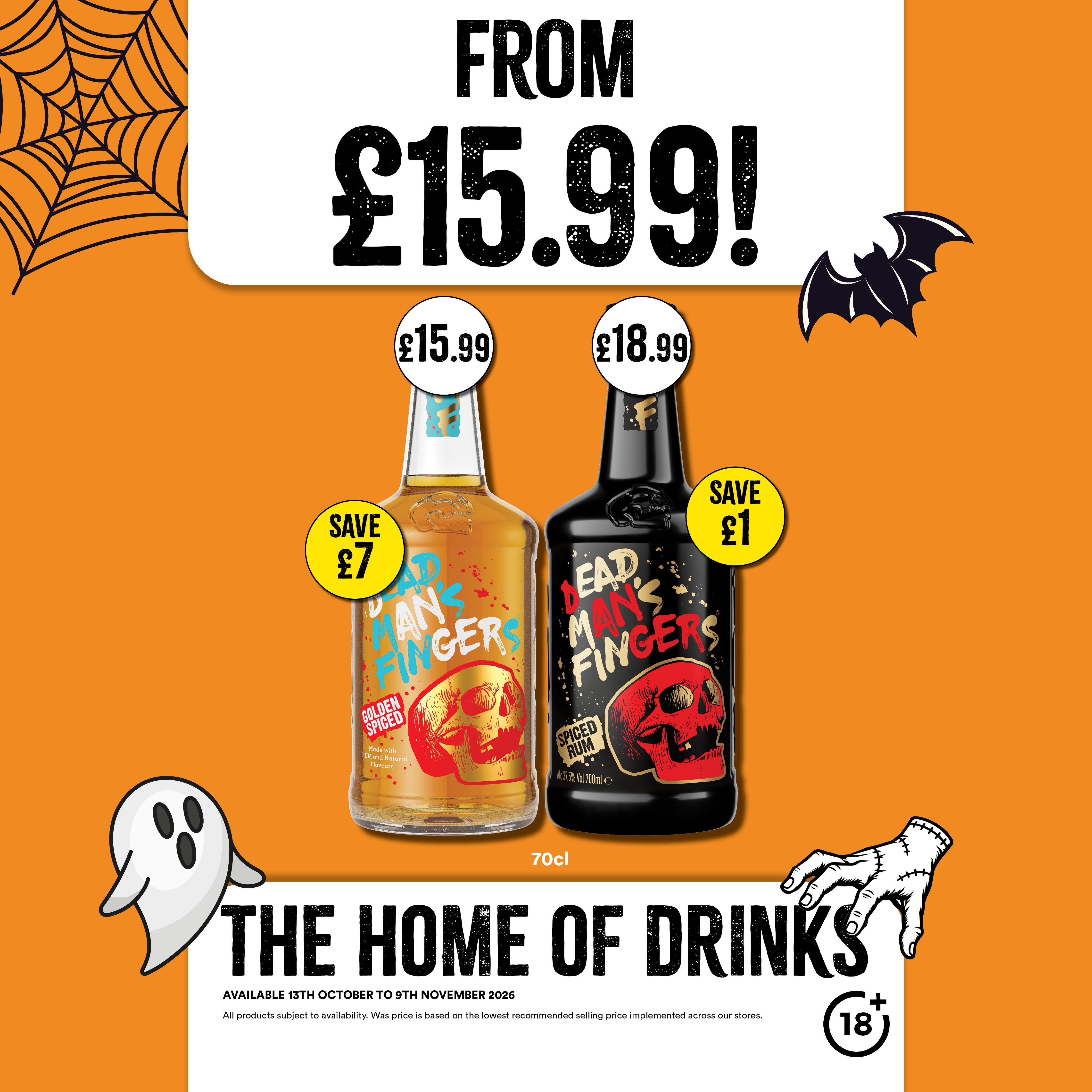 Spirits from &pound;15.99