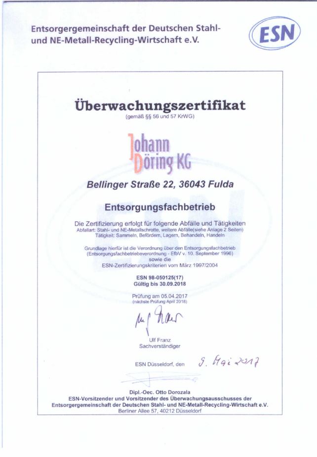 Bild 1 Johann Döring GmbH & Co. KG Schrott- und Metallgroßhandlung in Fulda