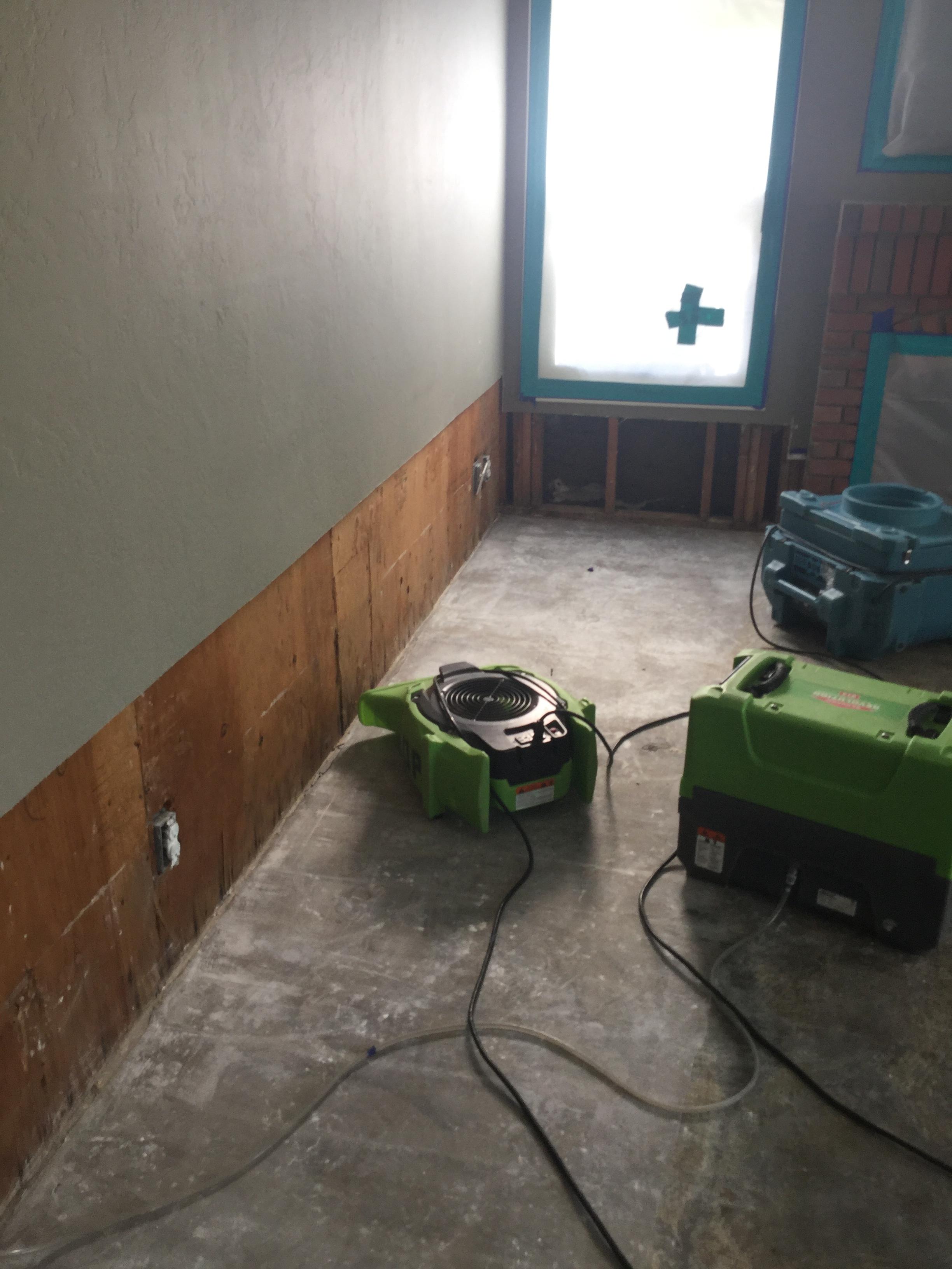 The SERVPRO equipment is up and running during a residential restoration.
