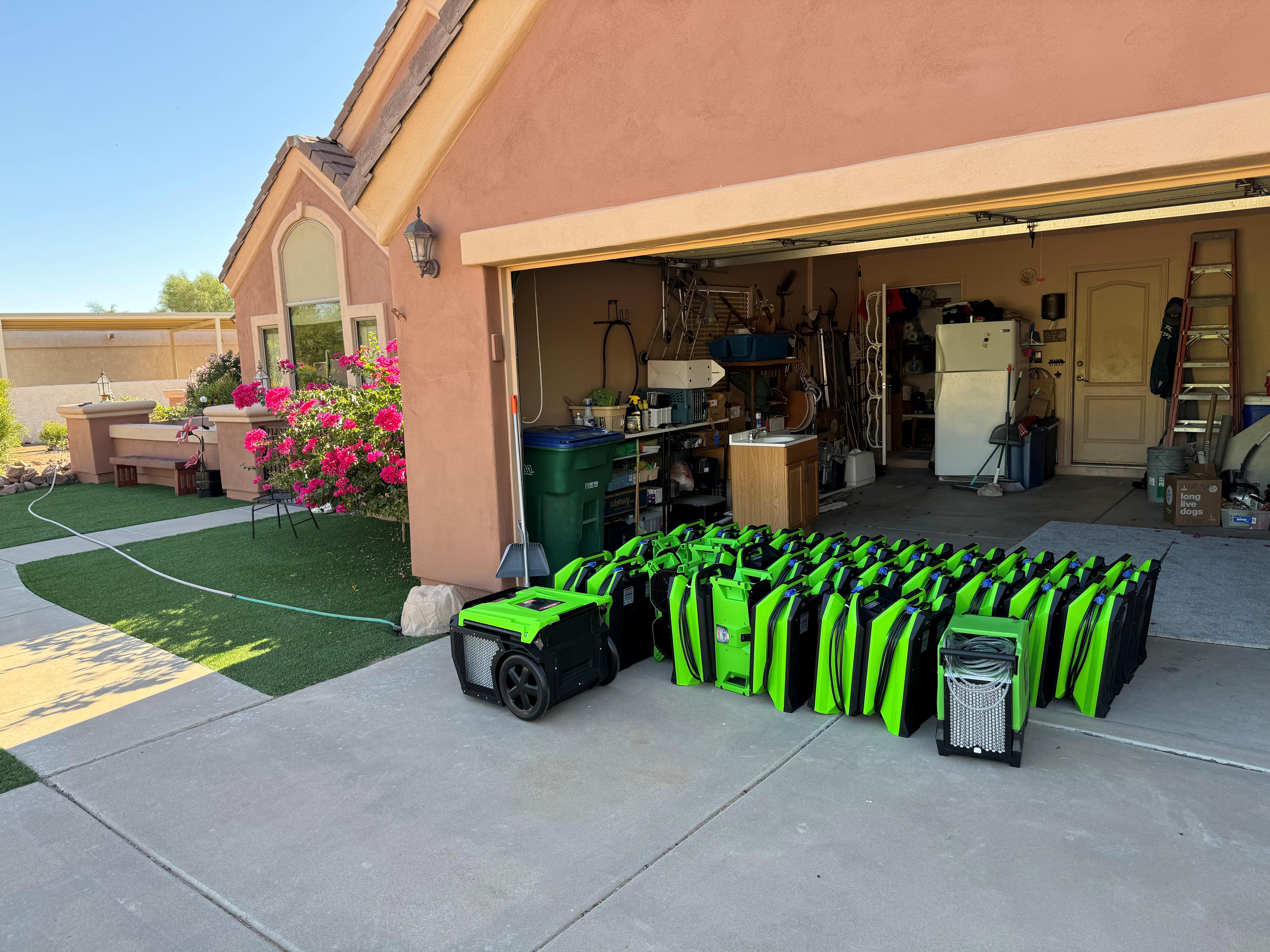 Water Restoration Equipment Staging