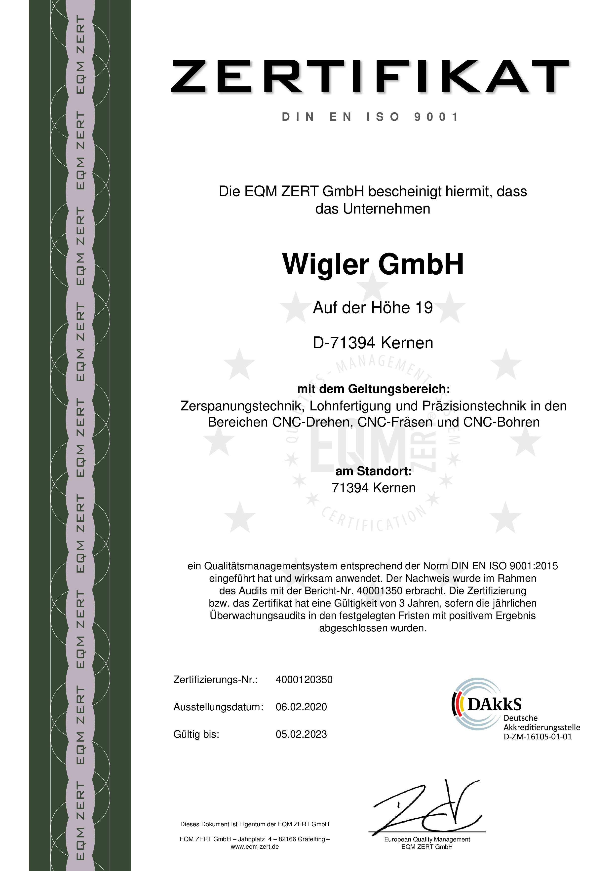 Wigler GmbH, Auf der Höhe 19 in Kernen im Remstal