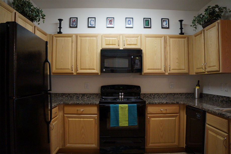 Kitchen with granite countertops