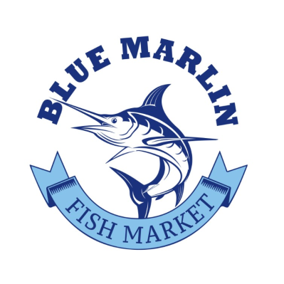 Pescheria Blue Marlin Fish Market Logo