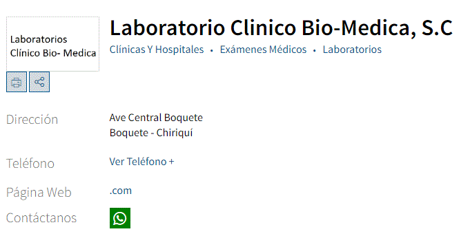 Laboratorio Clinico Bio-Medica, S.C David 6674-7905