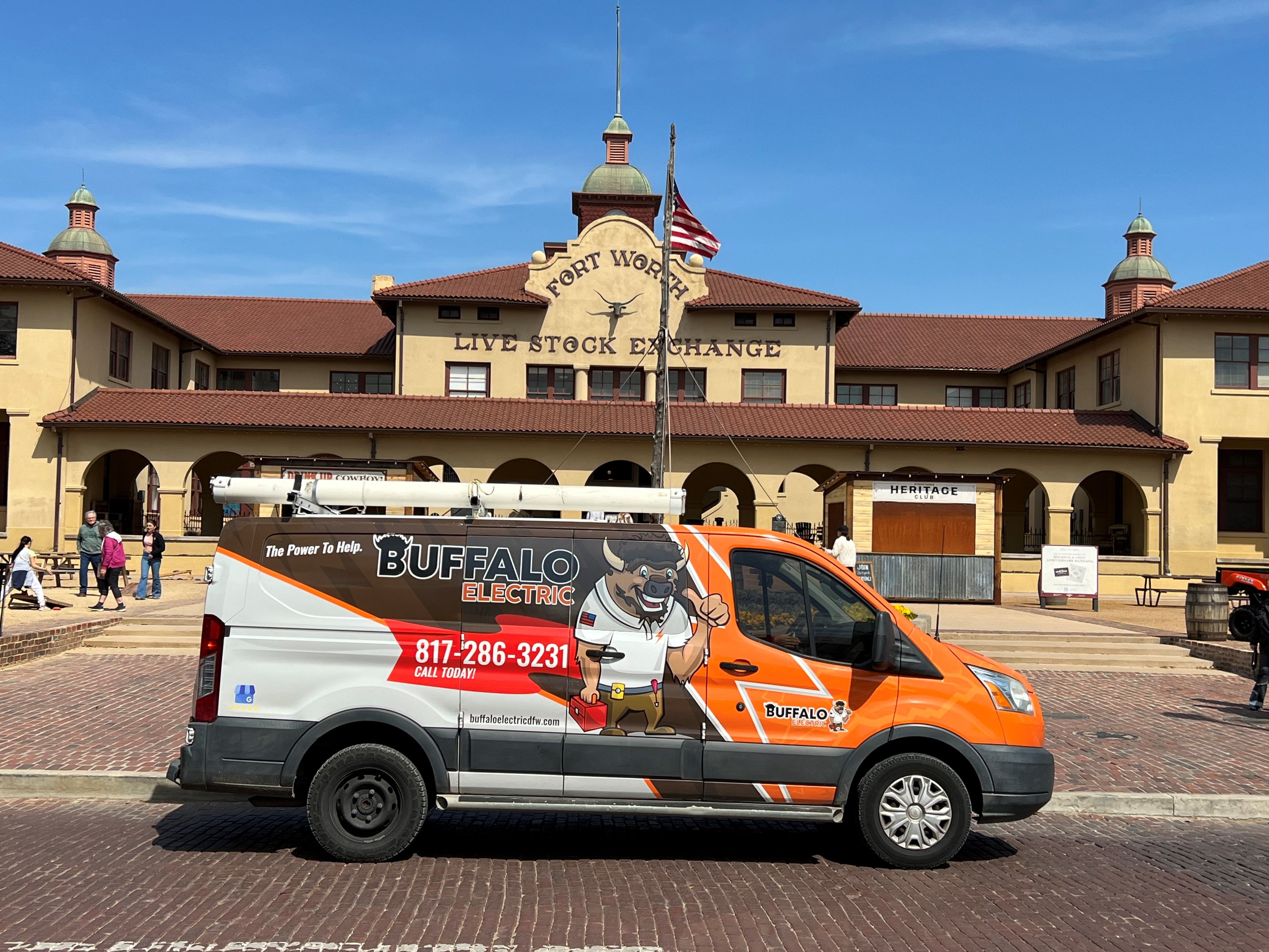 The Buffalo Electric service van at the Fort Worth TX Live Stock Exchange Buffalo Electric Fort Worth (817)252-4847