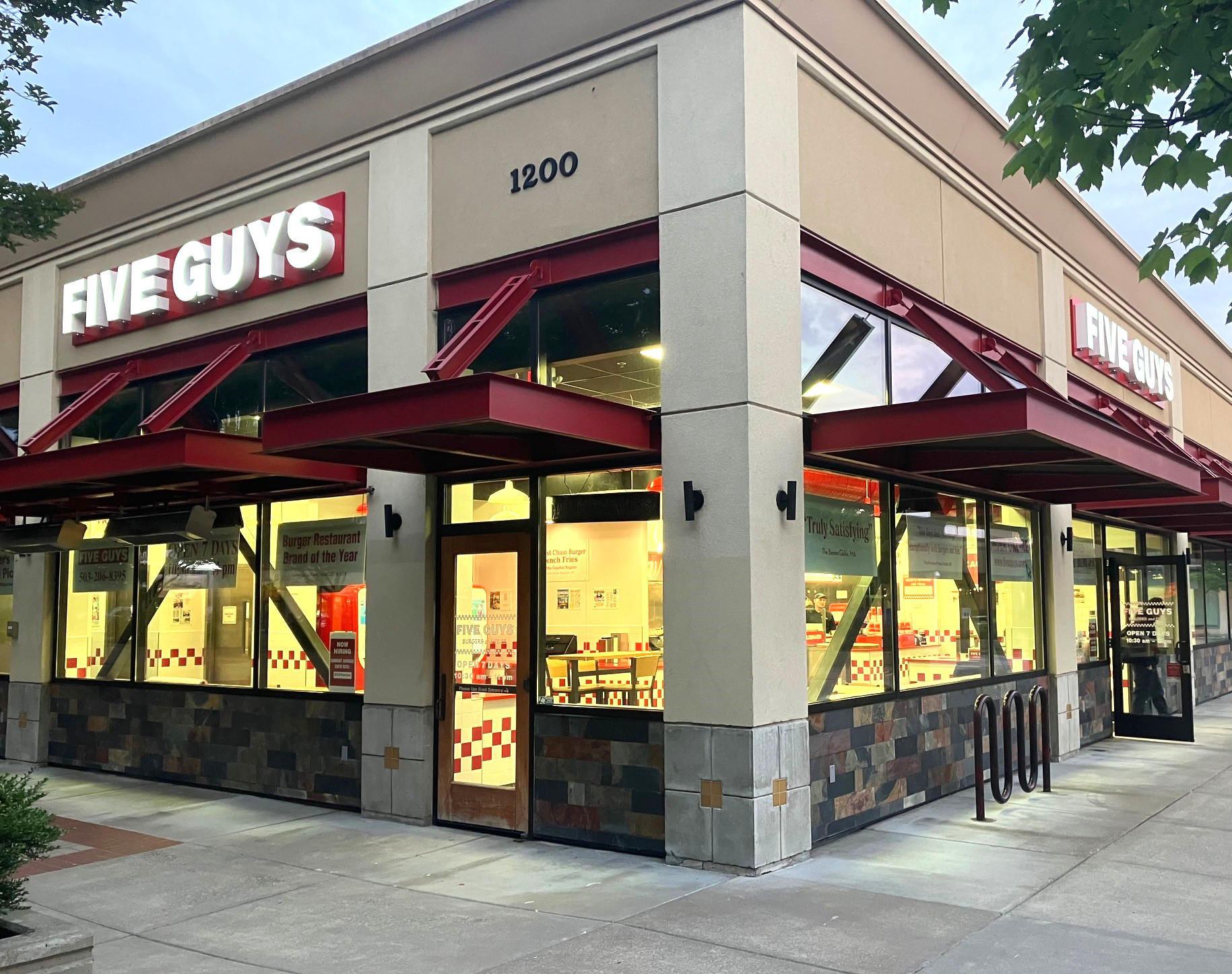 Five Guys at 1200 NE Broadway Street in Portland, Oregon.