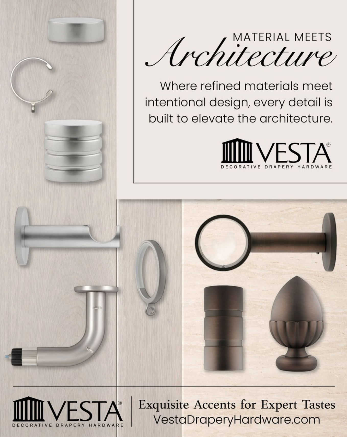 Vesta Drapery Hardware