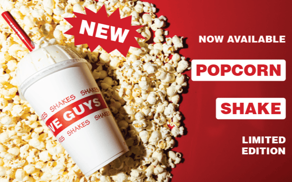 Le Milkshake au Popcorn Five Guys est maintenant disponible!