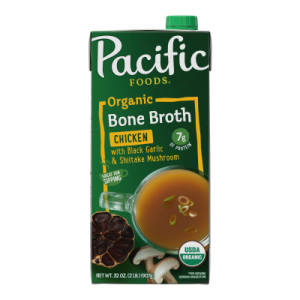 Pacific Foods® Organic Chicken Bone Broth With Black Garlic and Shiitake Mushroom, 32 oz Carton (12 Pack) featured image