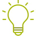 Shining lightbulb icon.