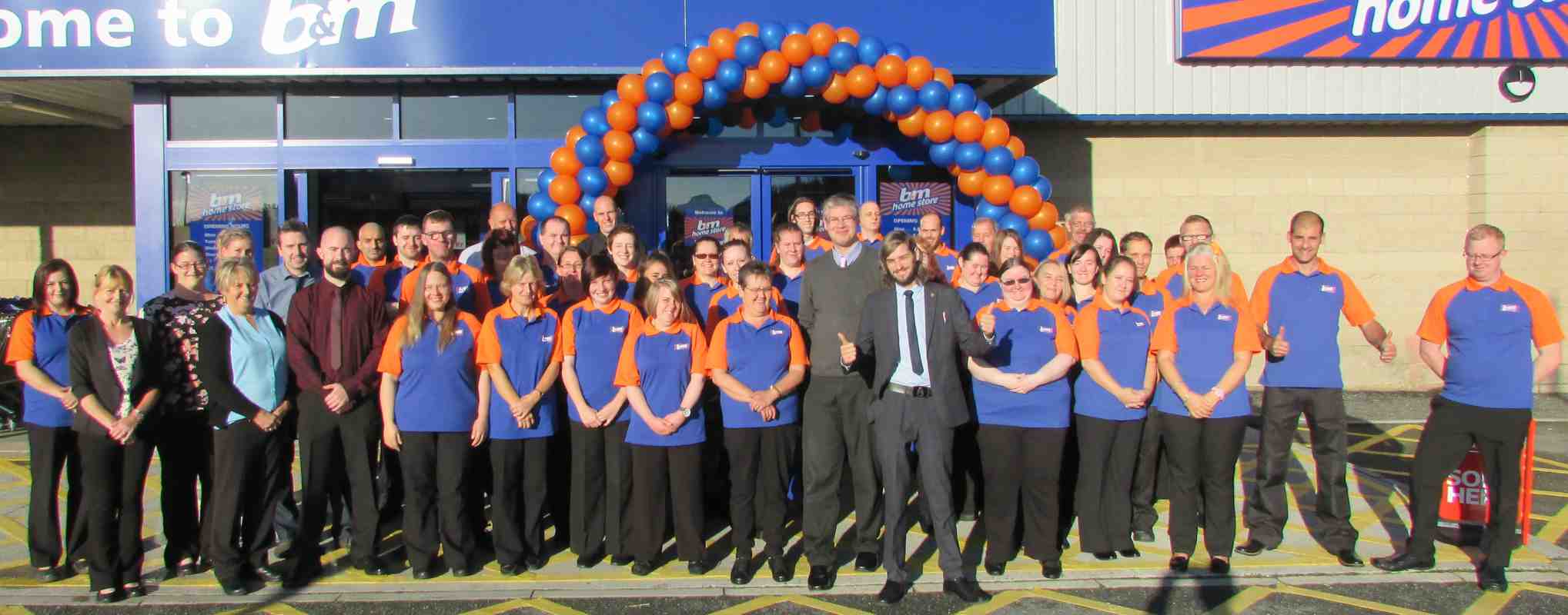 The store team at the new B&M Penzance celebrating the opening of the store.