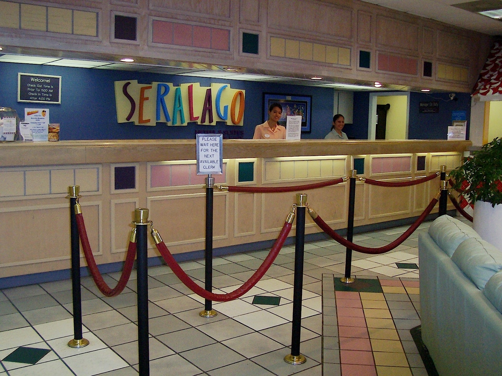 Welcome and reception desk at Seralago Hotel & Spa