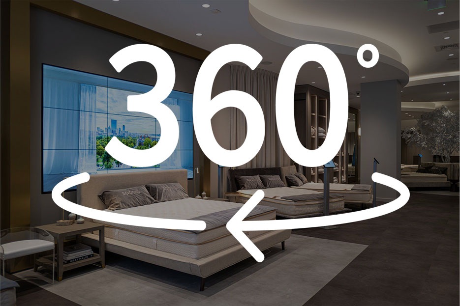 Interactive 3D virtual tour of the Saatva Viewing Room in Boston, Massachusetts.
