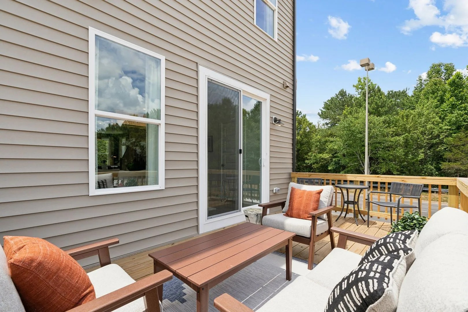 Rear decks at Croftside Townhomes by Stanley Martin Homes