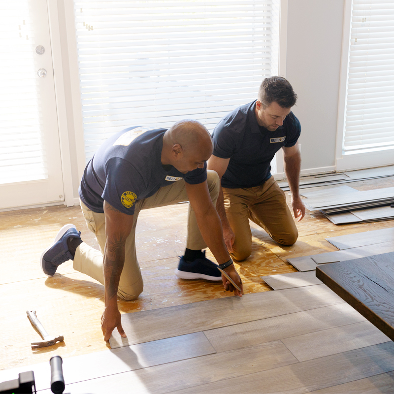We make it easy! Let Refloors professional installation crews do all the heavy lifting while you relax.