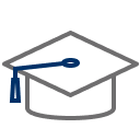 Graduation cap icon.